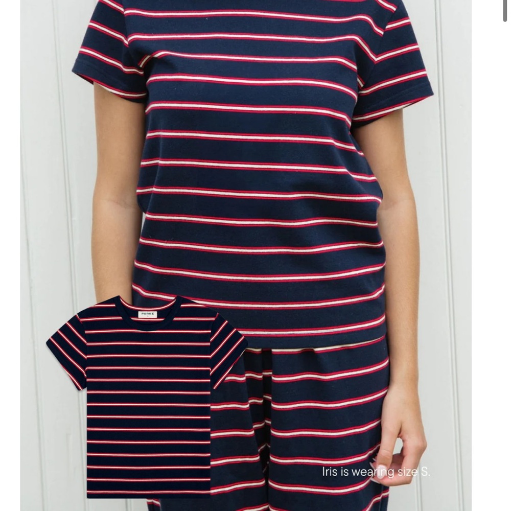 PARKE Fourth of July Blue and Red Short Sleeve Tee